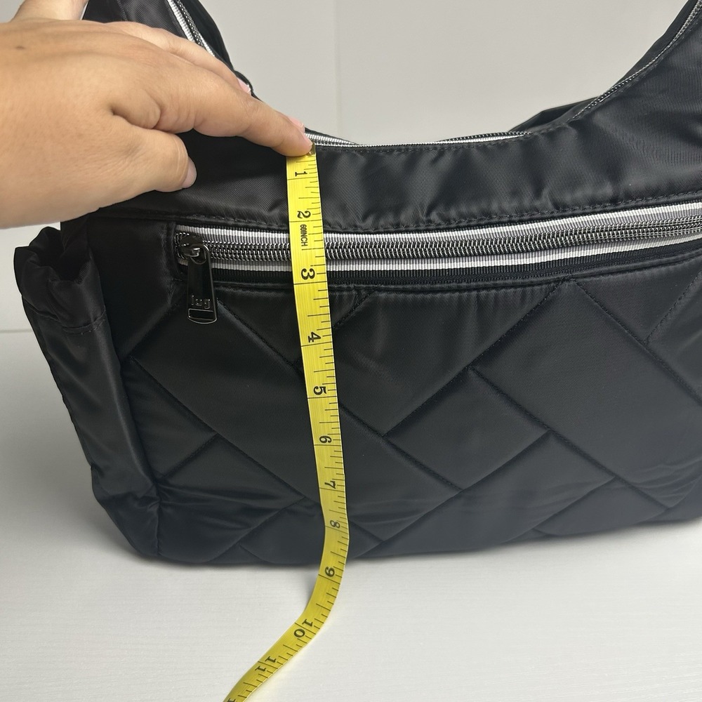 Lug Camper SE Black Quilted Crossbody Shoulder Bag Travel Zipper Organizer - Picture 10 of 11